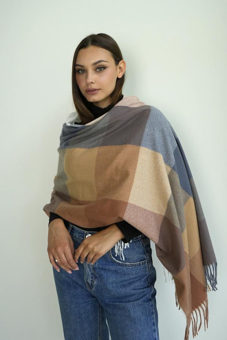 Палантин «Цветные квадраты» четыре цвета