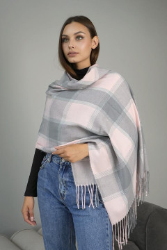 Палантин «Паола» серо-розового цвета