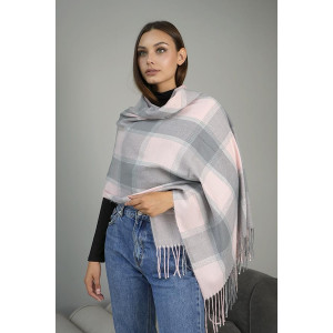 Палантин «Паола» серо-розового цвета