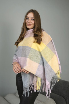 Палантин «Латина» желто-серого цвета