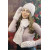 Camellia set (hat, scarf and mittens) in light powder color