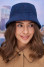Warm panama hat "Felicity" in denim color