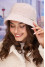 Warm panama hat "Ayva" in powder color