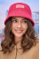 Warm panama hat "Andrea" in raspberry color