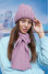 "Catalina" set (cap and scarf) in dark powder color