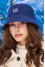 Warm denim-colored lounge panama hat
