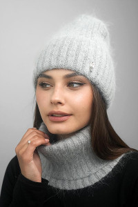 Комплект «Віторія» (шапка та баф) сірого кольору
