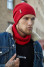 Set "Horse" (hat, scarf-snood) red