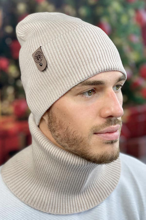 Комплект «Алісон» (шапка та снуд) кремового кольору