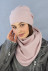 "Milena" set (hat, scarf) light powder color