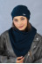 Set "Milena" (hat, scarf) denim color