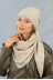 "Milena" set (hat, scarf) light coffee color
