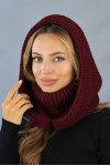 Burgundy hooded jacket with collar 