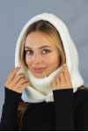 White hooded jacket with collar 
