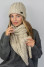 Nordica set (hat, scarf) light coffee color