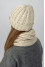 Nordica set (hat, scarf) light coffee color