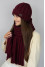 "Nordic" set (hat, scarf) burgundy
