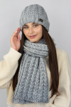 Комплект «Нордіка» (шапка, шарф) светло-серого цвета