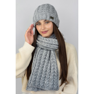 Nordica set (hat, scarf) light gray