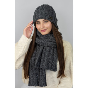 Nordica set (hat, scarf) dark gray