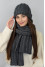 Nordica set (hat, scarf) dark gray