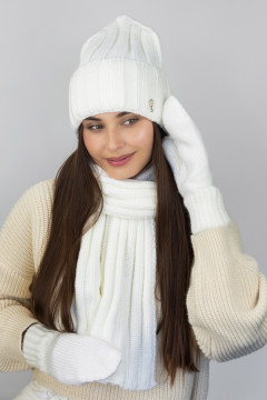 Snowella set (hat, scarf and mittens) white