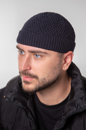 Шапка «Ніко» темно-синього кольору