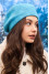Phoebe beret turquoise with blue