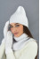 "Owl" set (hat, buff and mittens) white
