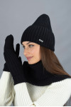 Owl set (hat, buff and mittens) black