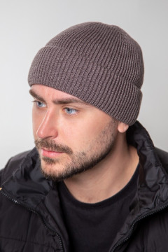 Men's balaclava hat "Troy" in dark coffee color
