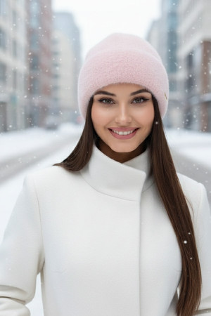 Шапка «Елія» кольору світлої пудри