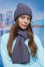 "Catalina" set (cap and scarf) dark gray