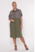 Сукня-сорочка «Лана» оливкового кольору в темну смужку