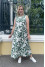 Green sundress "Marta" with floral print