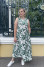 Green sundress "Marta" with floral print
