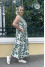 Green sundress "Marta" with floral print