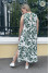 Green sundress "Marta" with floral print