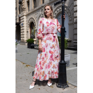 "Camilla" pink dress with flower print