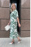 Dress "Narine" green with print