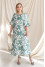 "Cindy" cream dress with pistachio print