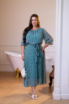 "Camilla" mint-colored dress with print