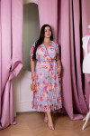 Dress "Gretta" blue with flower print