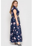 Платье «Алена» синего цвета с розами