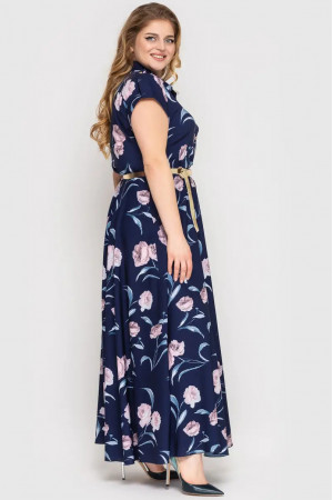 Сукня «Альона» синього кольору з трояндами