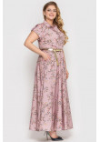 Сукня «Альона» кольору пудри з принтом-гілочками