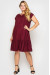 Сукня «Яна» кольору бордо з принтом-завитками