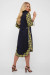 Платье «Евгения» темно-синего цвета с горчичным принтом