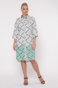 Сукня-сорочка «Саті» з принтом зелений фьюжн