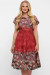 Платье «Лорен» бордового цвета с принтом-акварель